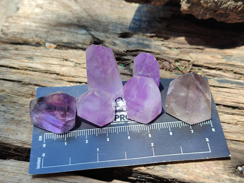 Polished Window Amethyst Crystals x 35 From Akansobe, Madagascar