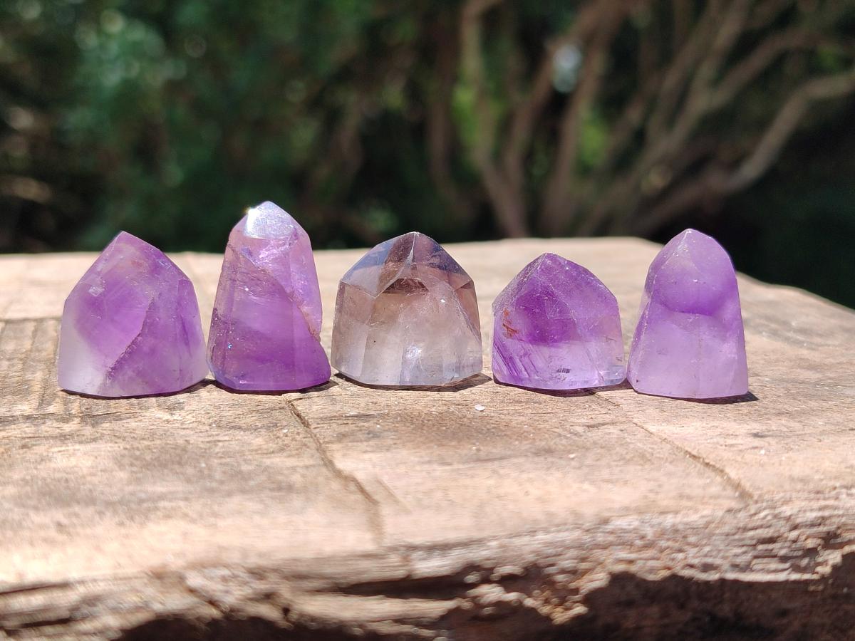 Polished Window Amethyst Crystals x 35 From Akansobe, Madagascar