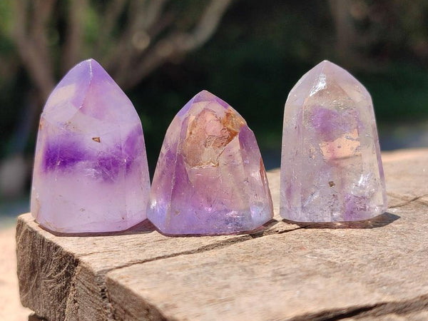 Polished Window Amethyst Crystals x 35 From Akansobe, Madagascar