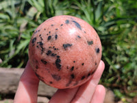 Polished Orange Calcite with Biotite Mica Mushrooms x 6 From Madagascar