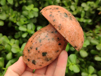 Polished Orange Calcite with Biotite Mica Mushrooms x 6 From Madagascar