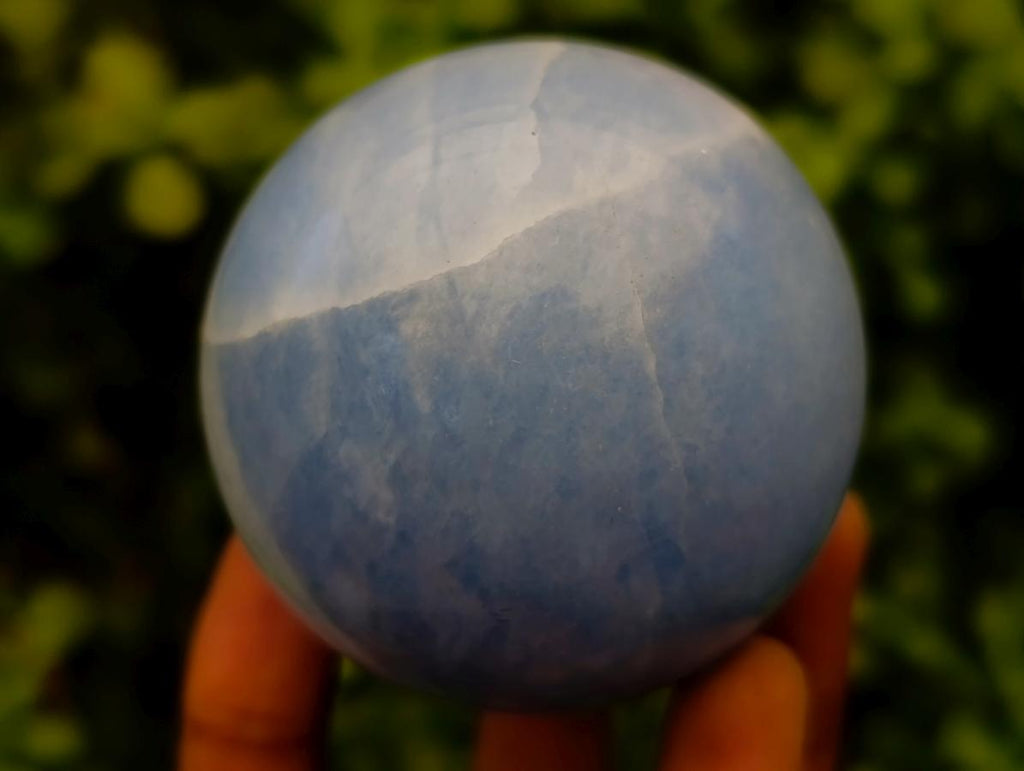 Polished Blue Calcite Spheres x 4 From Madagascar
