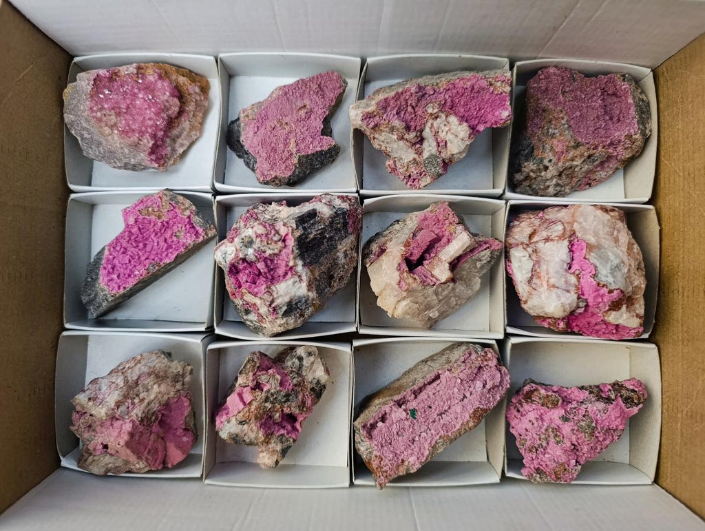 Natural Salrose Cobaltion Dolomite Specimens x 12 From Kakanda, Congo