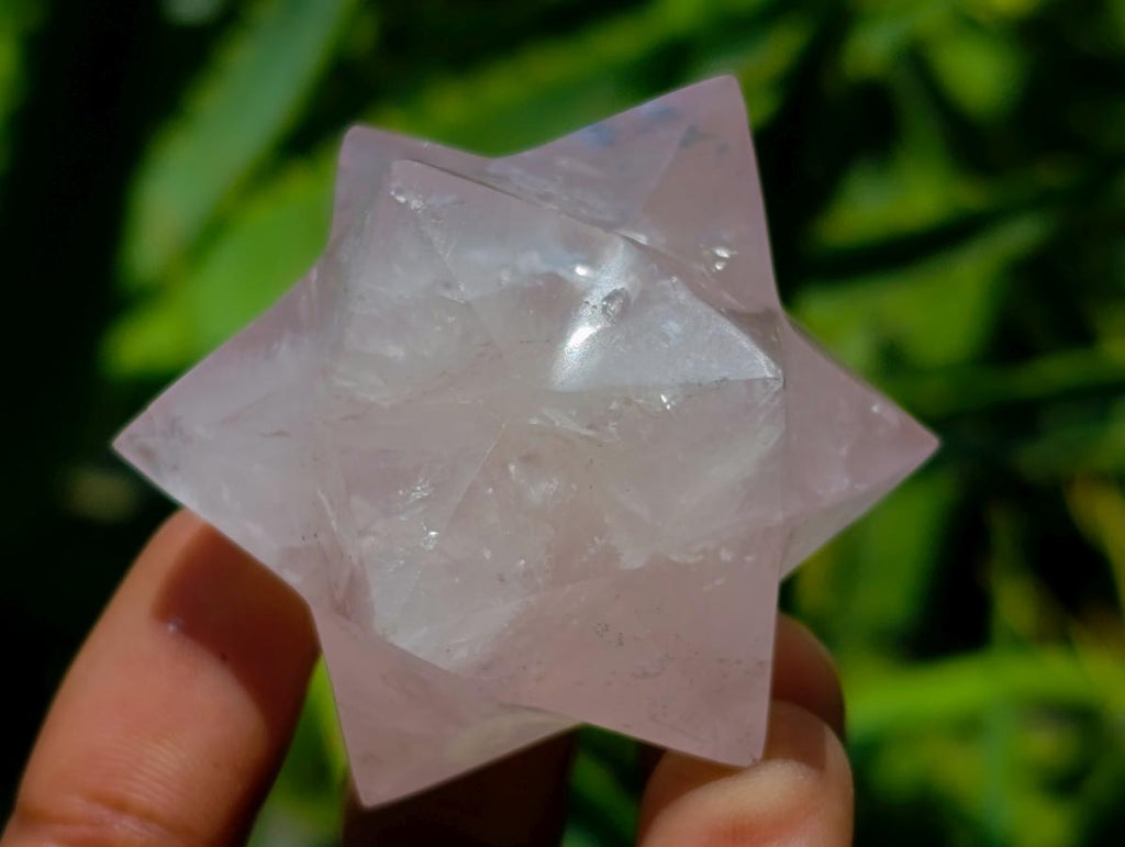Hand Made Rose Quartz Merkabah's x 3 From Madagascar - Toprock Gemstones and Minerals 