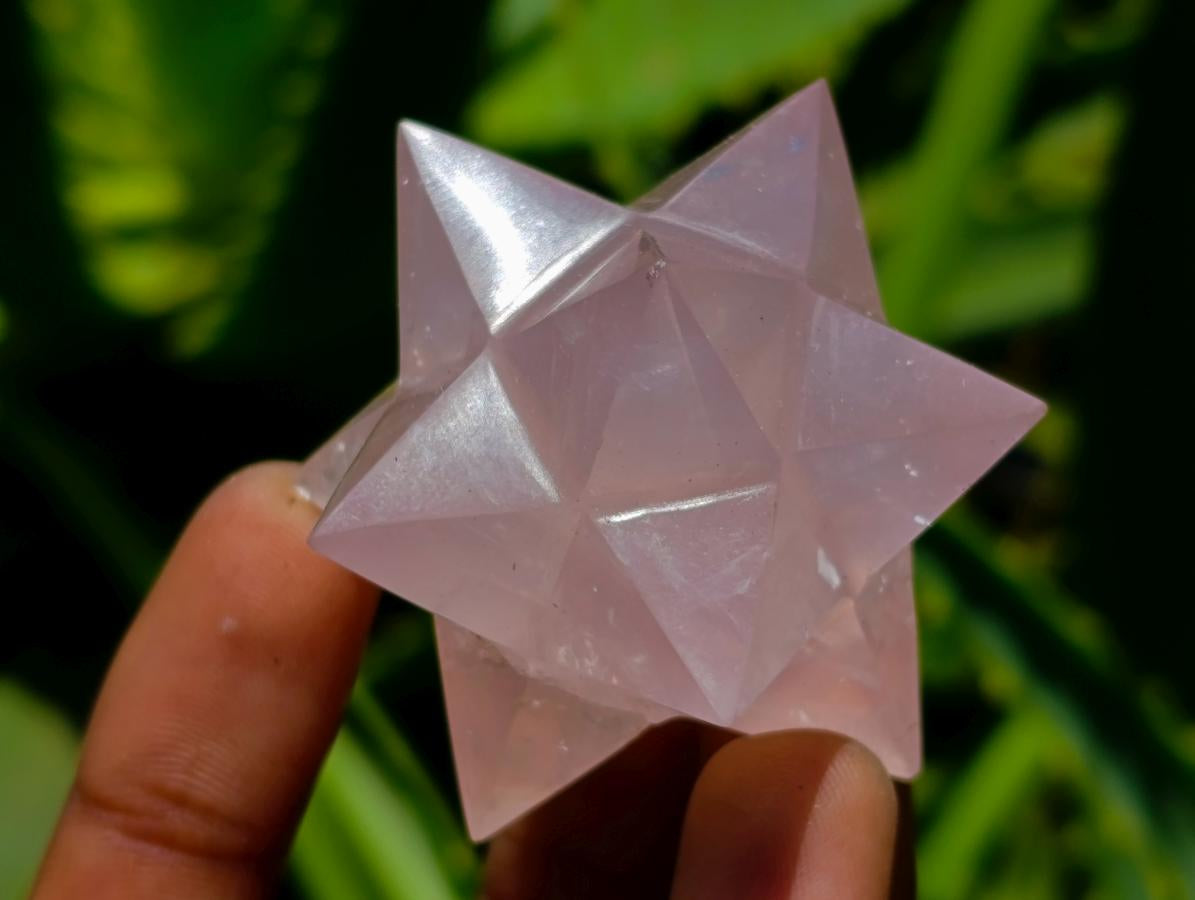 Hand Made Rose Quartz Merkabah's x 3 From Madagascar - Toprock Gemstones and Minerals 