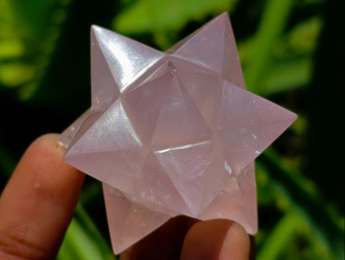 Hand Made Rose Quartz Merkabah's x 3 From Madagascar - Toprock Gemstones and Minerals 