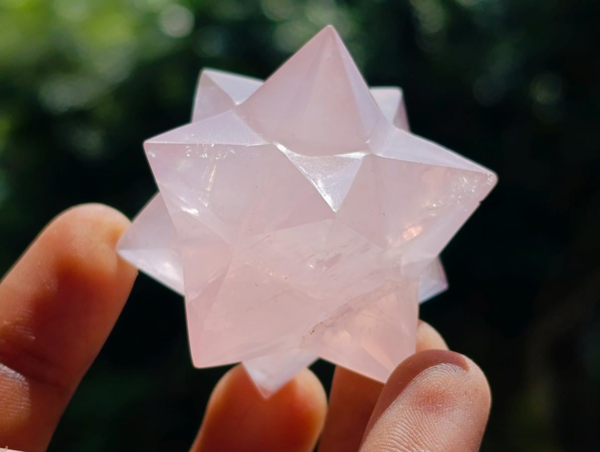 Hand Made Rose Quartz Merkabah's x 3 From Madagascar - Toprock Gemstones and Minerals 