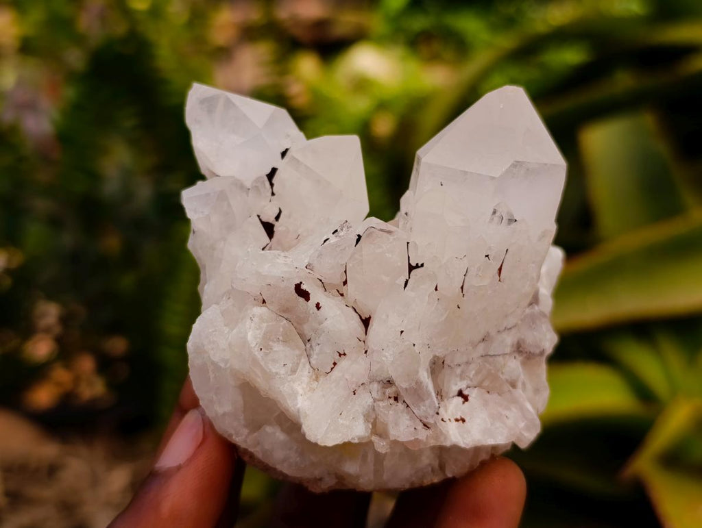 Natural Clear Cascading Quartz Crystal Clusters x 6 From Madagascar