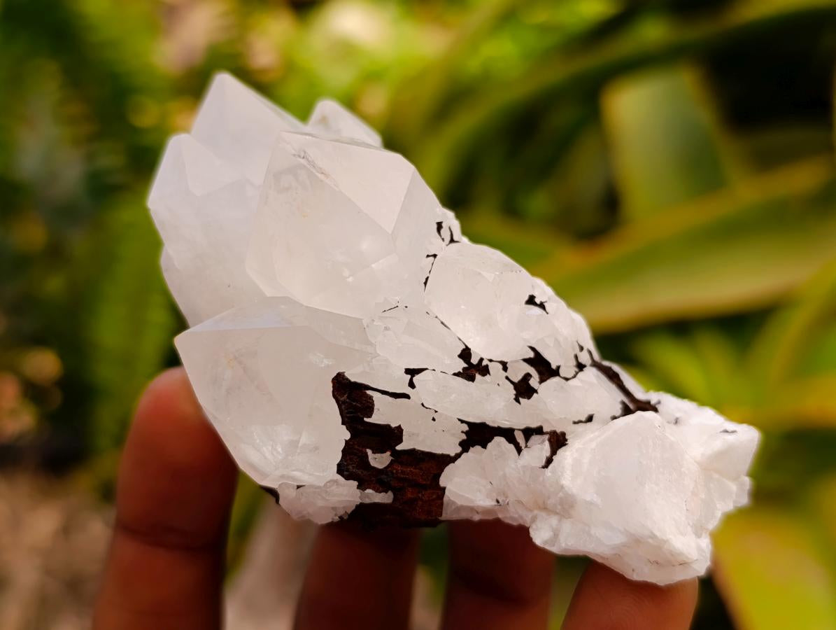 Natural Clear Cascading Quartz Crystal Clusters x 6 From Madagascar