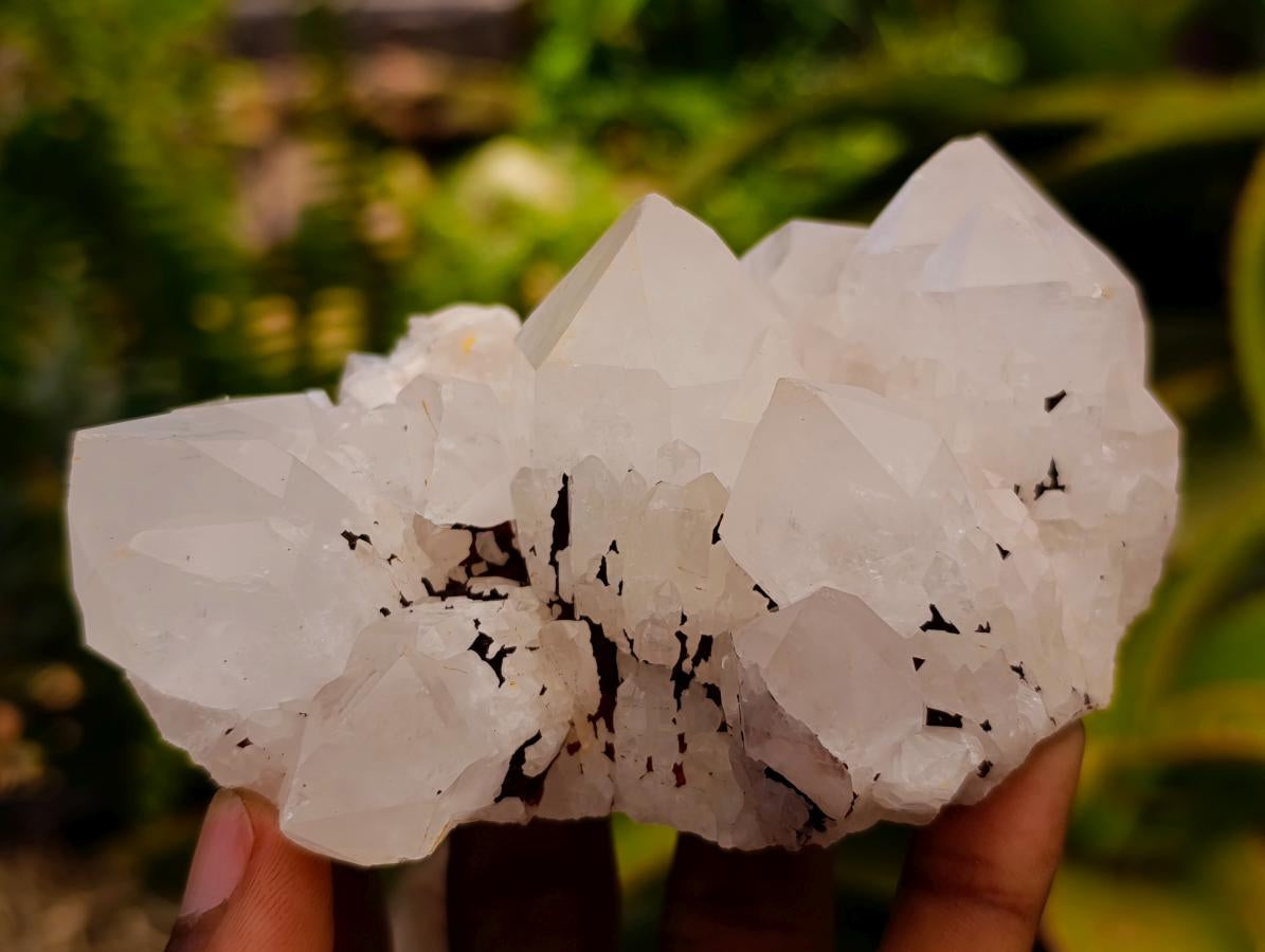 Natural Clear Cascading Quartz Crystal Clusters x 6 From Madagascar
