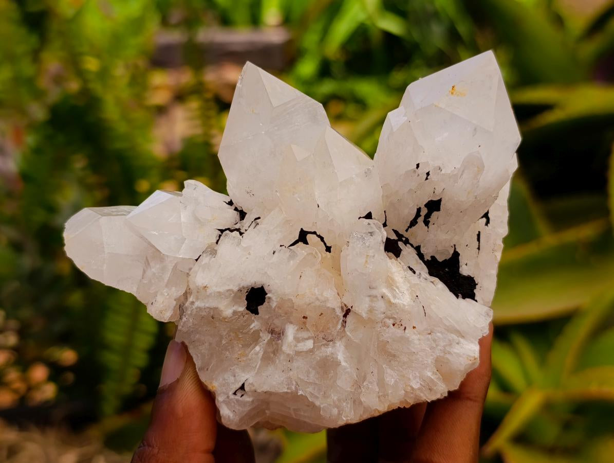 Natural Clear Cascading Quartz Crystal Clusters x 6 From Madagascar