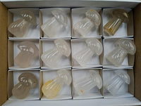 Polished Clear Quartz Mushrooms x 12 From Madagascar