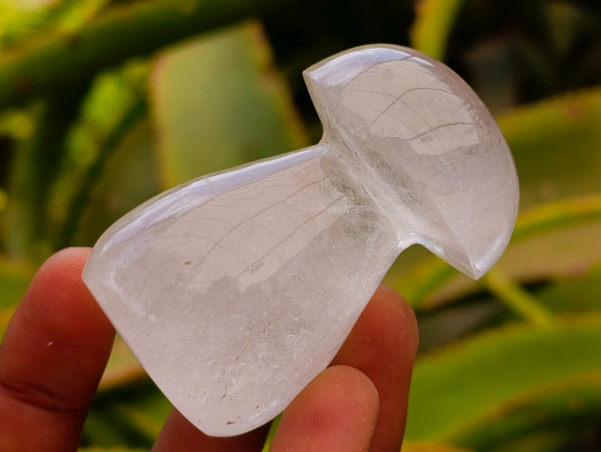 Polished Clear Quartz Mushrooms x 12 From Madagascar