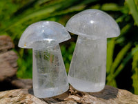Polished Clear Quartz Mushrooms x 12 From Madagascar