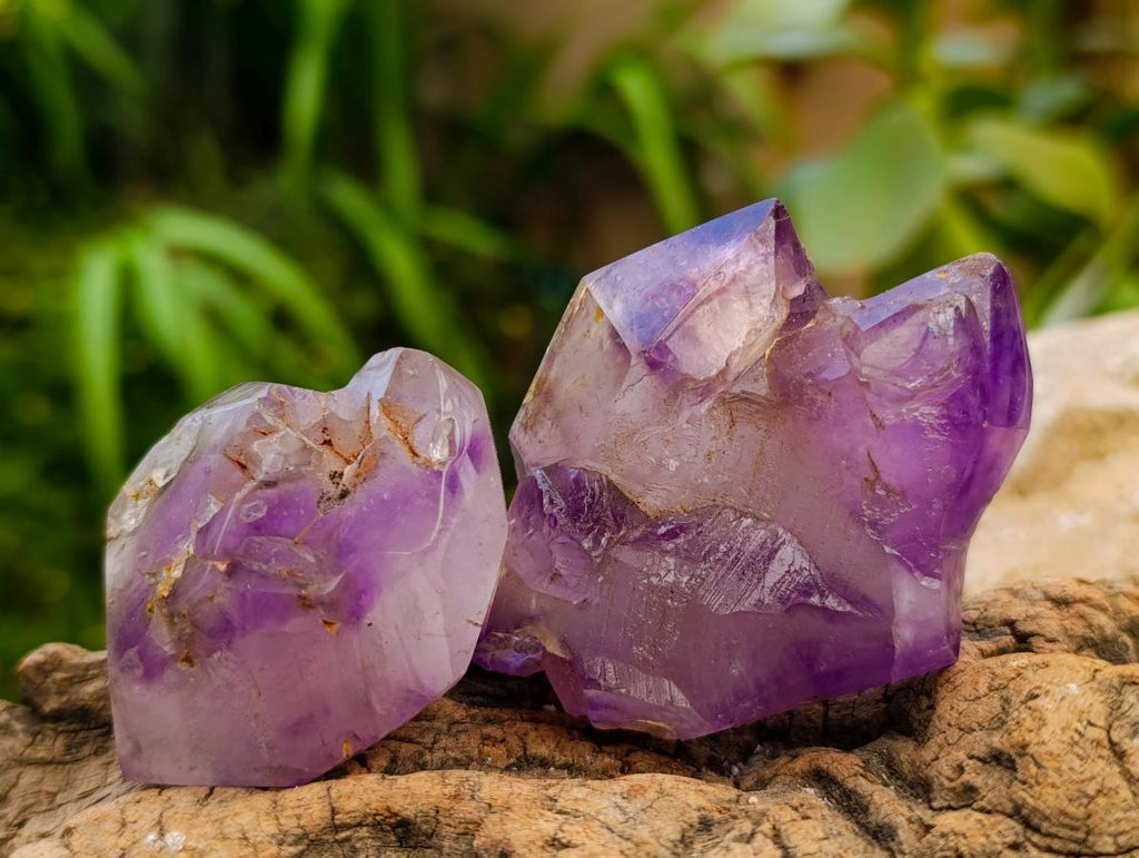 Polished Smokey Amethyst Window Crystals x 12 From Akansobe, Madagascar