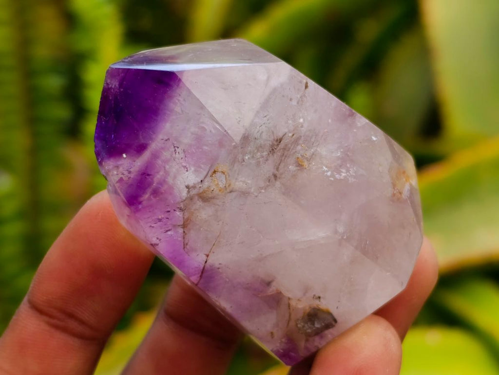 Polished Smokey Amethyst Window Crystals x 12 From Akansobe, Madagascar