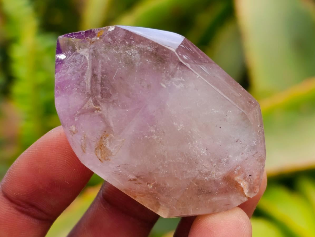 Polished Smokey Amethyst Window Crystals x 12 From Akansobe, Madagascar