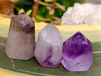 Polished Smokey Amethyst Window Crystals x 12 From Akansobe, Madagascar