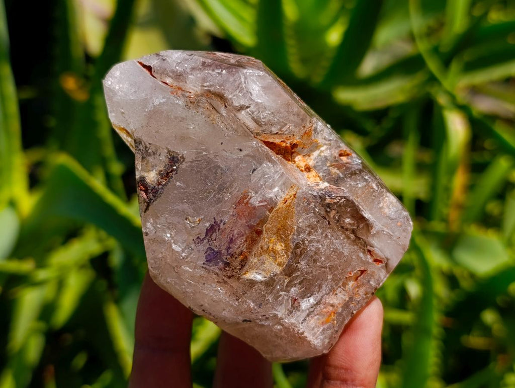 Polished Window Quartz Crystals x 3 From Akansobe Madagascar