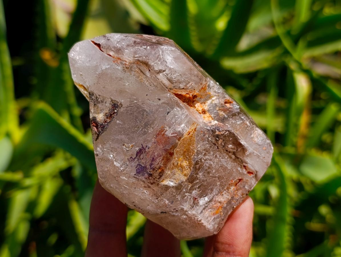 Polished Window Quartz Crystals x 3 From Akansobe Madagascar