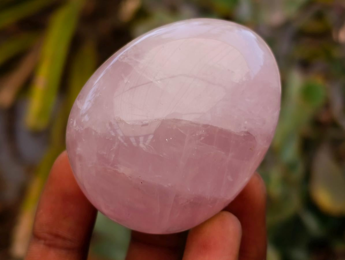 Hand Made Rose Quartz Eggs x 6 From Madagascar