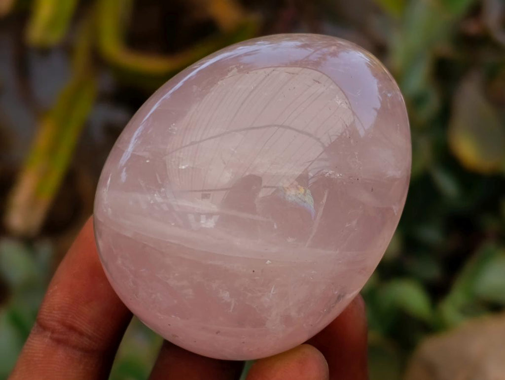 Hand Made Rose Quartz Eggs x 6 From Madagascar