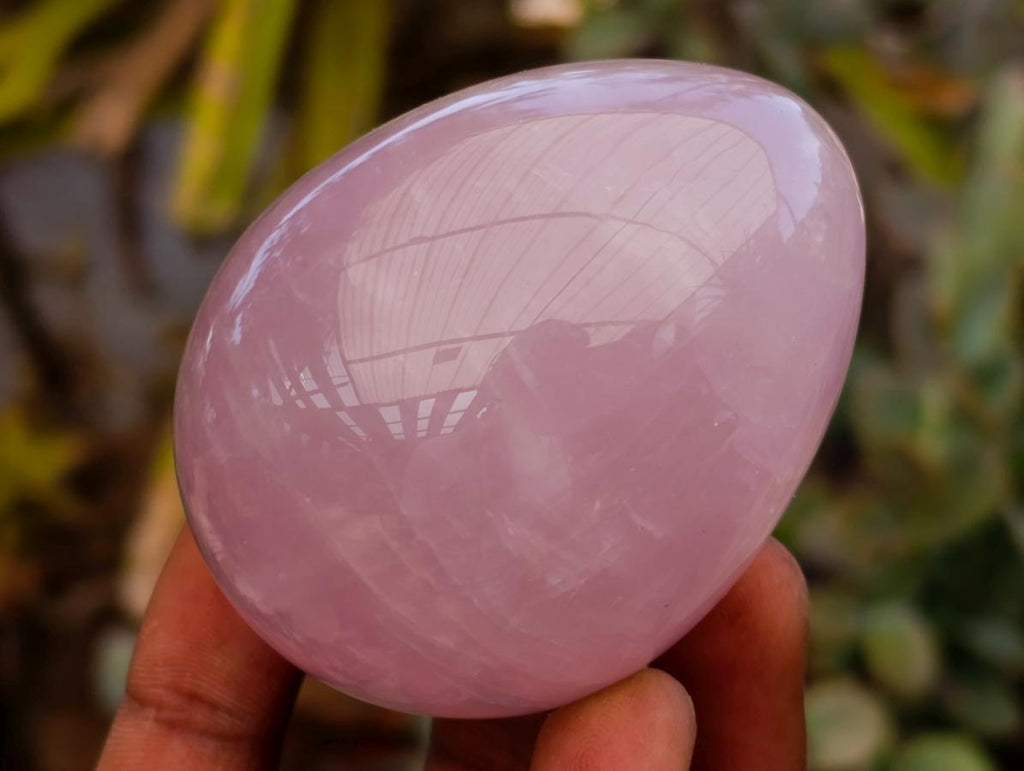 Hand Made Rose Quartz Eggs x 6 From Madagascar