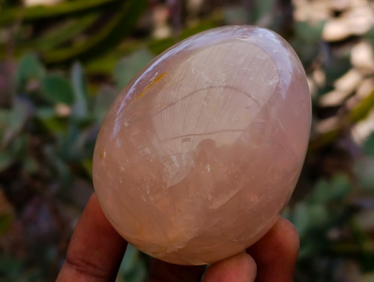 Hand Made Rose Quartz Eggs x 6 From Madagascar