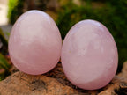 Hand Made Rose Quartz Eggs x 6 From Madagascar