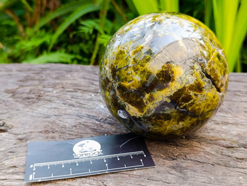 Polished Green Opal Sphere x 1 From Betroka, Madagascar