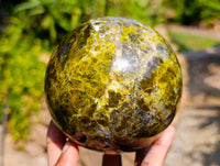Polished Green Opal Sphere x 1 From Betroka, Madagascar