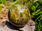 Polished Green Opal Sphere x 1 From Betroka, Madagascar