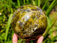 Polished Green Opal Sphere x 1 From Betroka, Madagascar