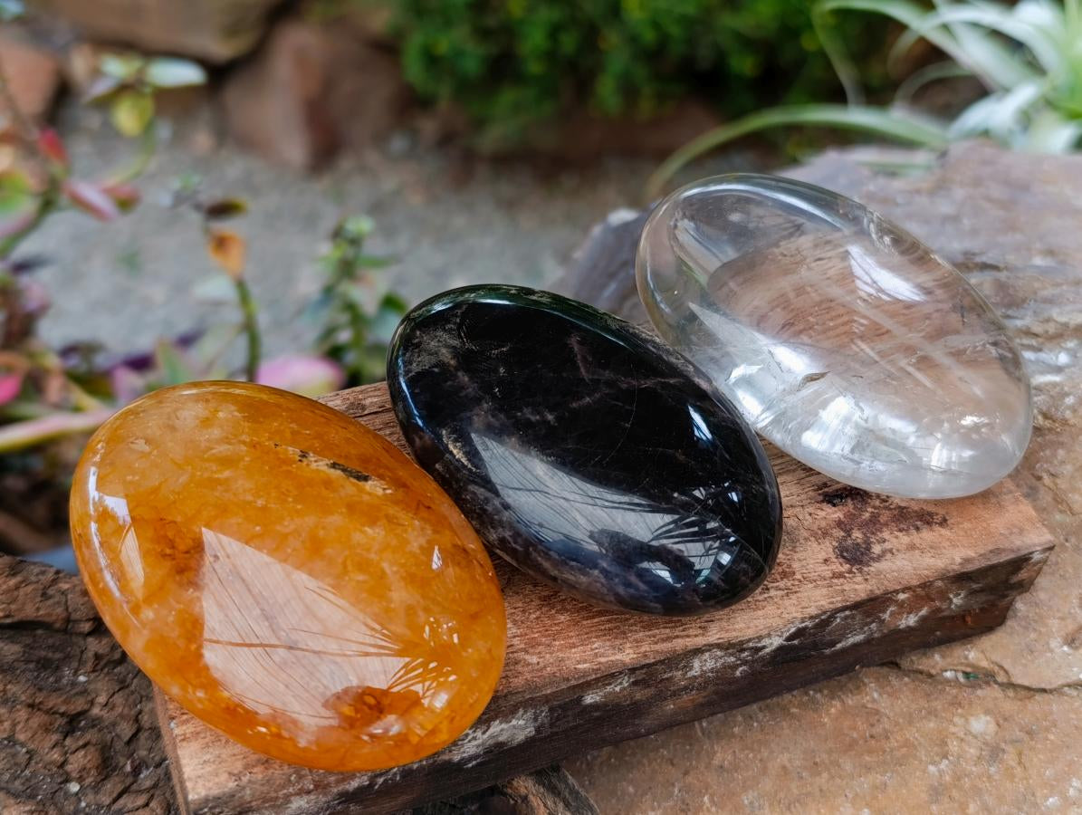 Polished Mixed Selected Multi Mineral Gemstone Galets x 12 From Madagascar