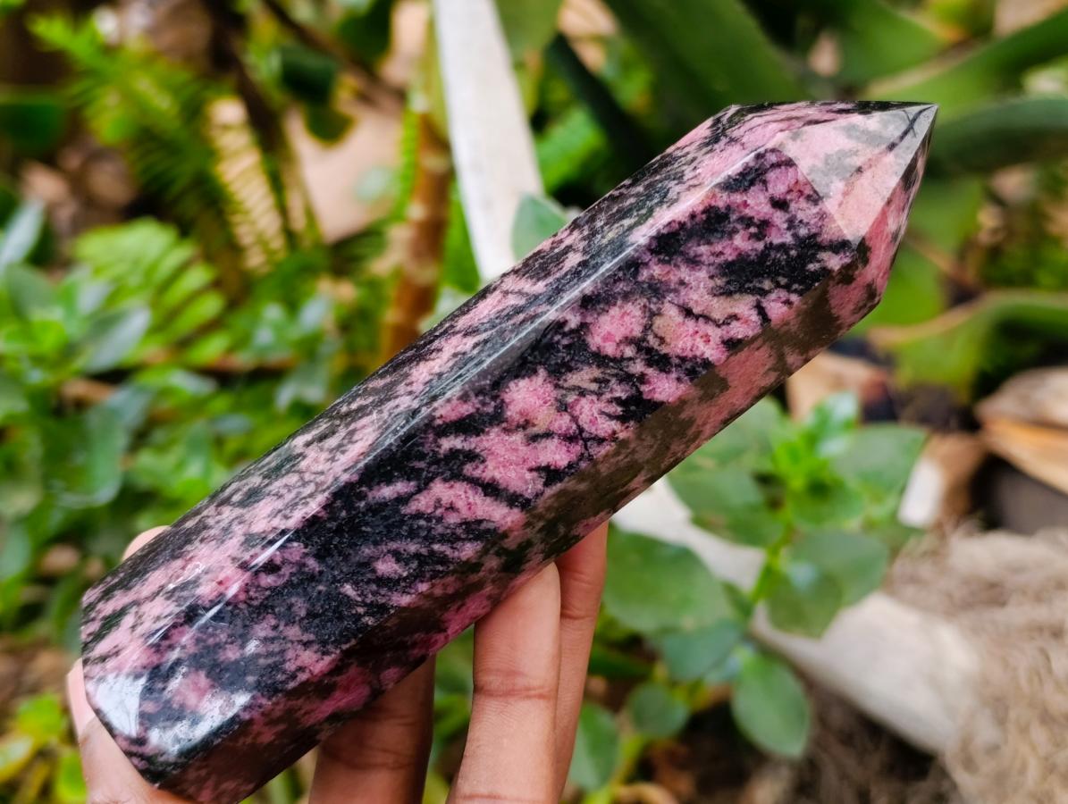 Polished Rhodonite Crystals x 3 From Ambindavato, Madagascar