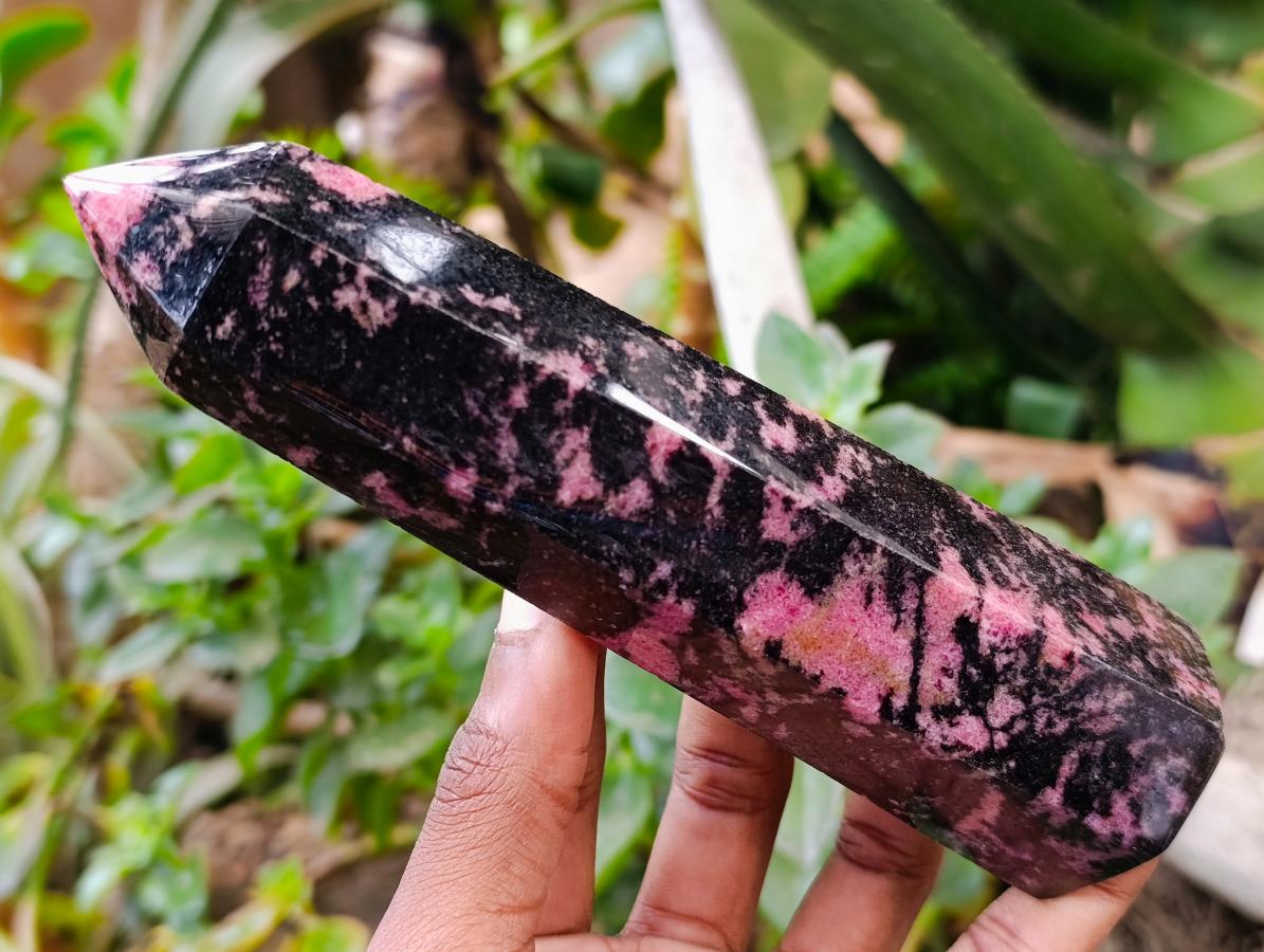 Polished Rhodonite Crystals x 3 From Ambindavato, Madagascar