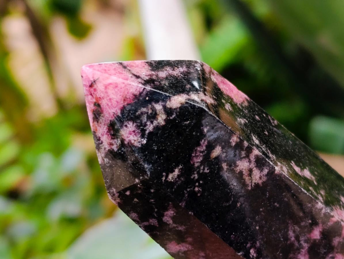 Polished Rhodonite Crystals x 3 From Ambindavato, Madagascar
