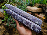 Polished Lepidolite Towers x 2 From Ambatondrazaka, Madagascar