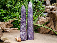 Polished Lepidolite Towers x 2 From Ambatondrazaka, Madagascar