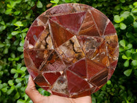 Hand Made Red Podocarpus Petrified Wood Conglomerate Plaques x 4 From Mahajanga, Madagascar
