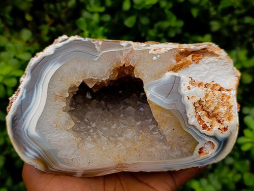 Polished Agate with Crystalline Geode x 1 From Maintirano, Madagascar - Toprock Gemstones and Minerals 