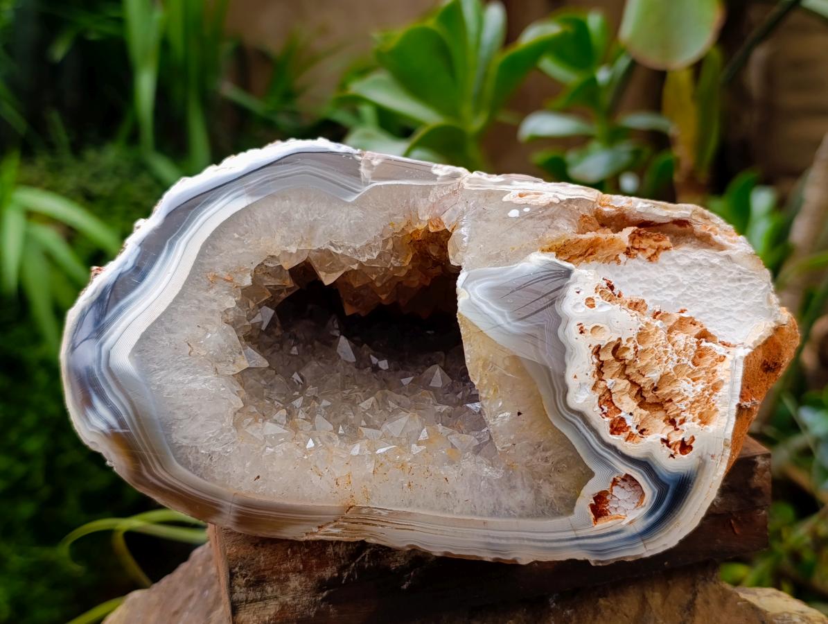 Polished Agate with Crystalline Geode x 1 From Maintirano, Madagascar