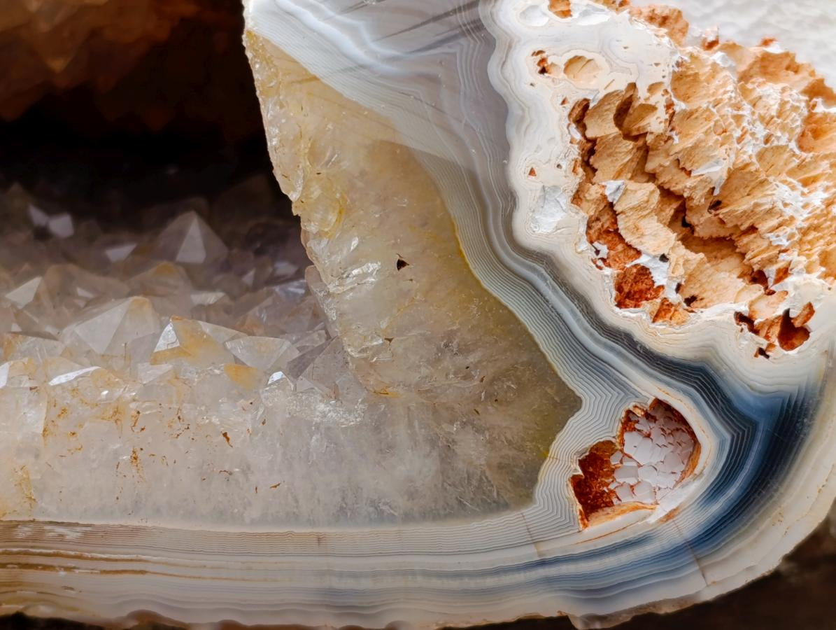 Polished Agate with Crystalline Geode x 1 From Maintirano, Madagascar