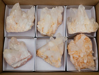 Natural Clear Quartz Clusters x 6 From Madagascar