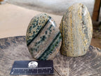 Polished Ocean Jasper Standing Free Forms x 2 From Northwest Coast, Madagascar