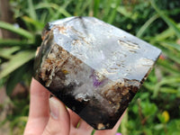 Polished Smokey Amethyst Window Crystals x 2 From Akansobe, Madagascar