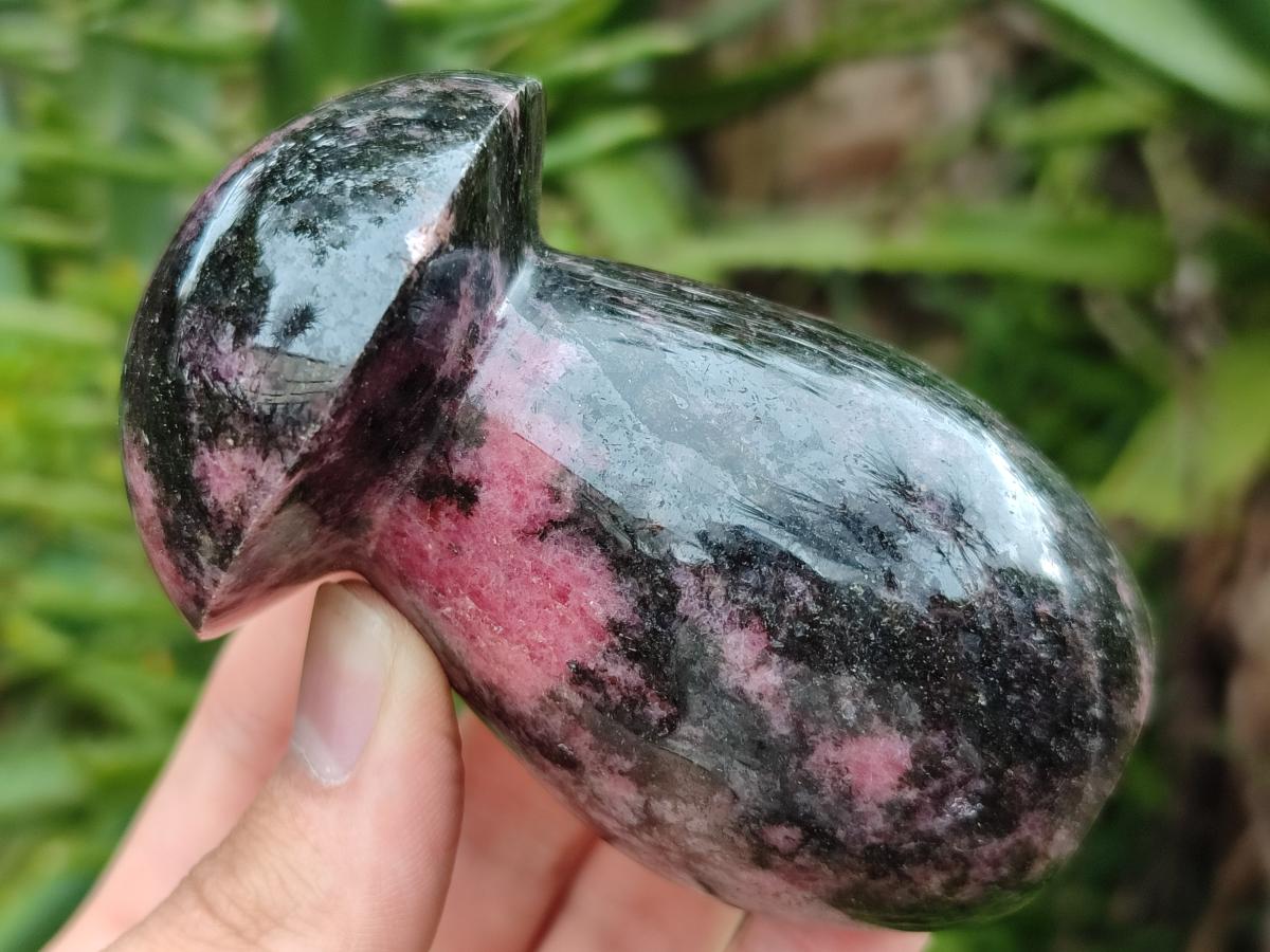 Polished Rhodonite Mushrooms x 6 From Ambindavato, Madagascar