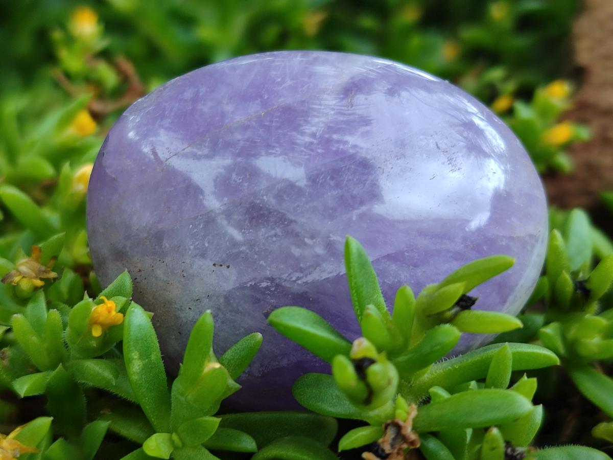 Polished Purple Chevron Amethyst Palm Stones x 24 From Madagascar