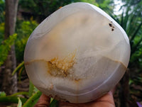 Polished Agate With Crystalline Vug Bowls x 2 From Maintirano, Madagascar