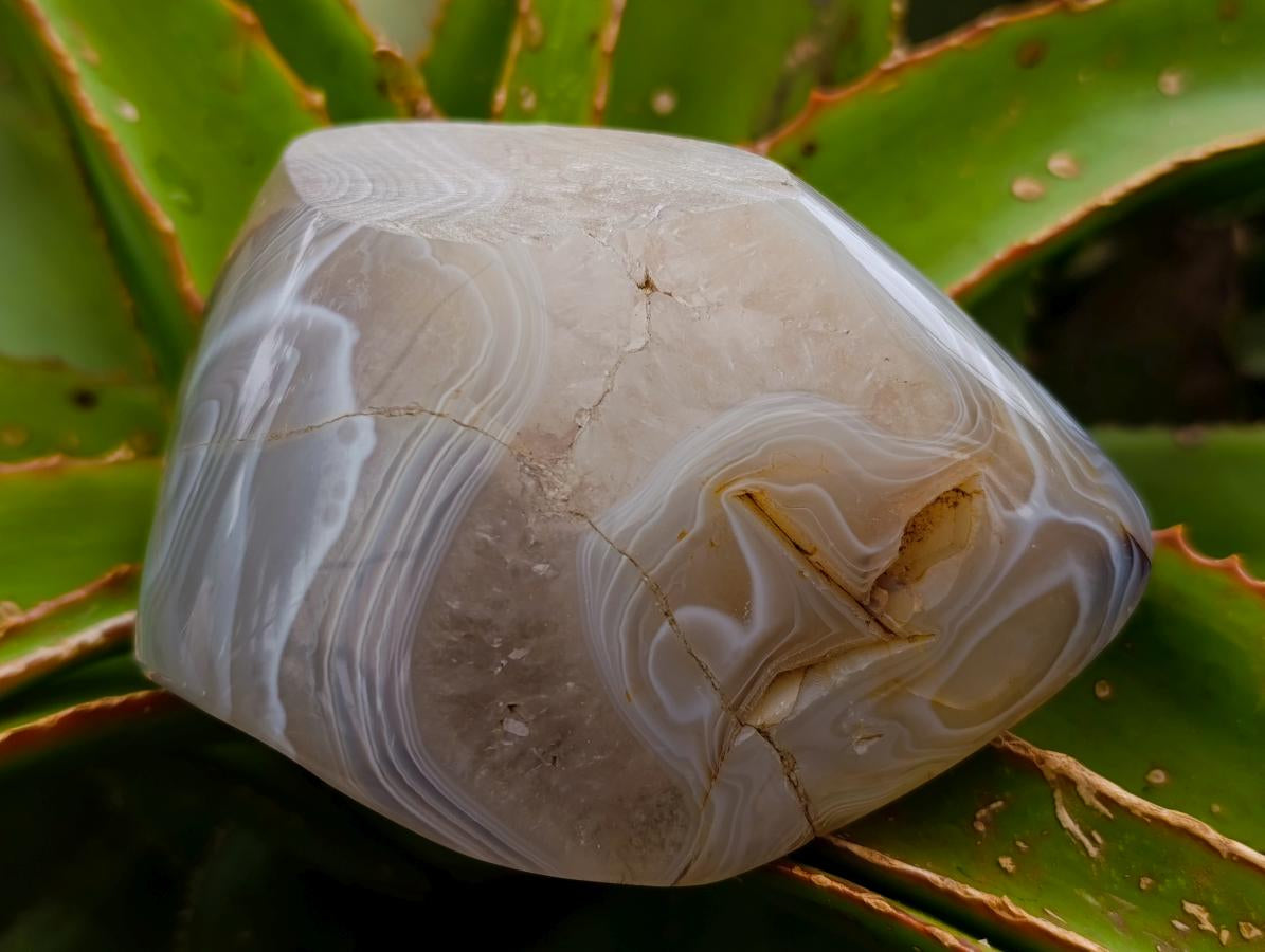 Polished Agate With Crystalline Vug Bowls x 2 From Maintirano, Madagascar